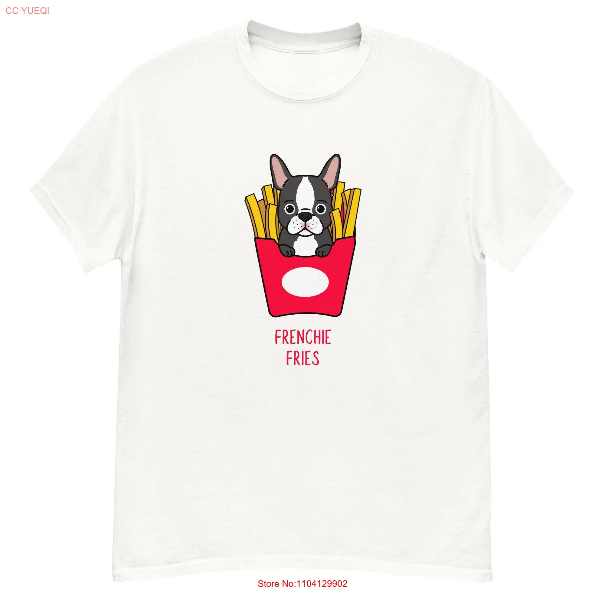 French Bulldog Fries tee long or short sleeves