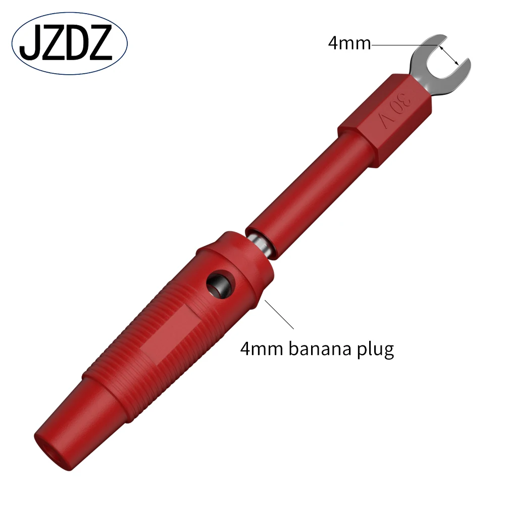 JZDZ 10PCS Insulated Fork Spade U-Type Wire Connector Electrical Crimp Terminal Y Spade Plug Copper Banana Socket 4mm J.20015