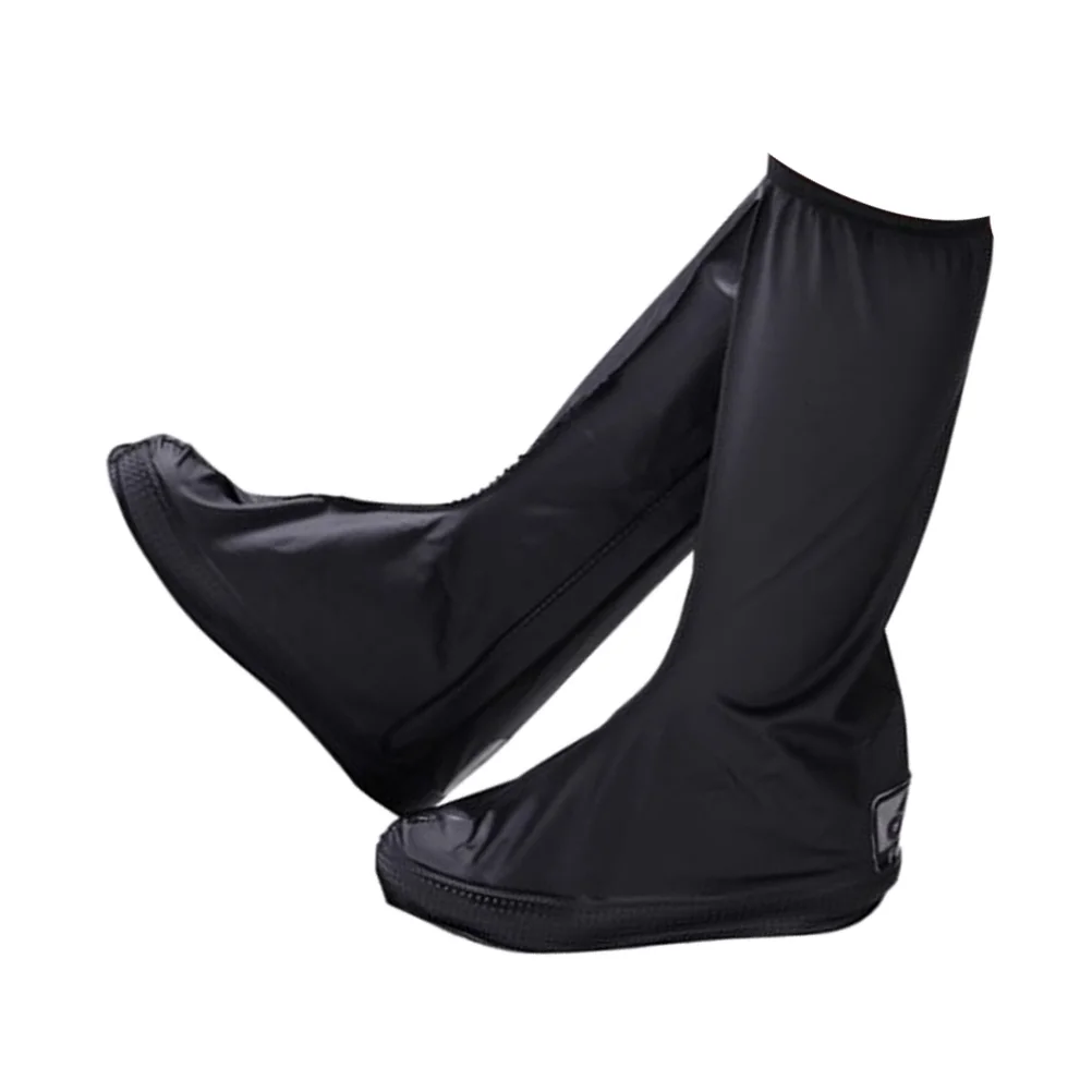 

Men'S Waterproof Overshoes High-Top Non-Slip Rubber Sole Zipper Shoe Covers Foldable Reusable Size Xl Black 32.5Cm 43-44Eur