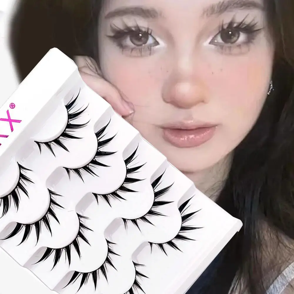 Natural Manga Lashes Soft False Eyelashes Look Like Mink False eyelashes Wispy Manga Eyelashes Extension Makeup 3D Thai Style