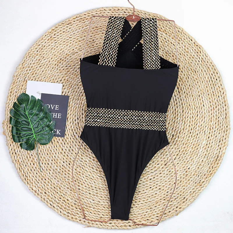 Nueva llegada, Bikinis sexis de cintura alta, traje de baño de una pieza con ajuste del vientre, ropa de playa para vacaciones, traje de baño de tendencia para mujer