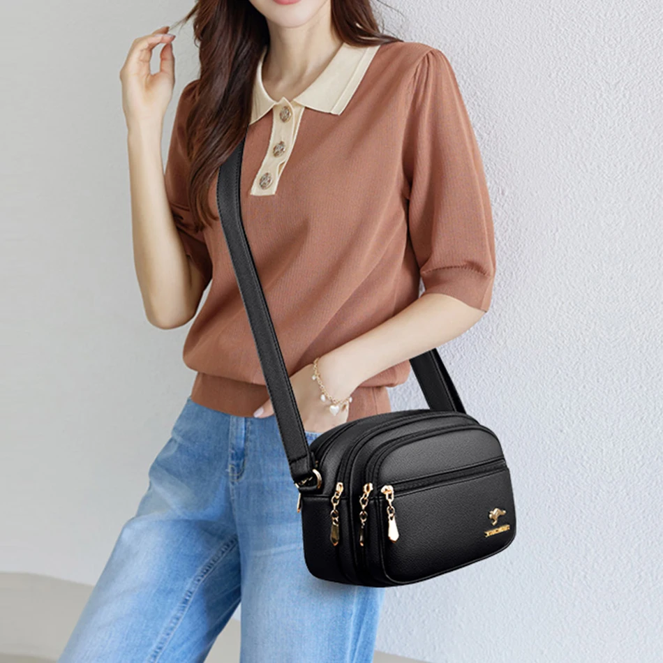 Genuine Luxury 3 layers Handbags Women Bags Designer HIgh Quality Leather Crossbody Bags for Women 2024 Shoulder Bag Sac A Main