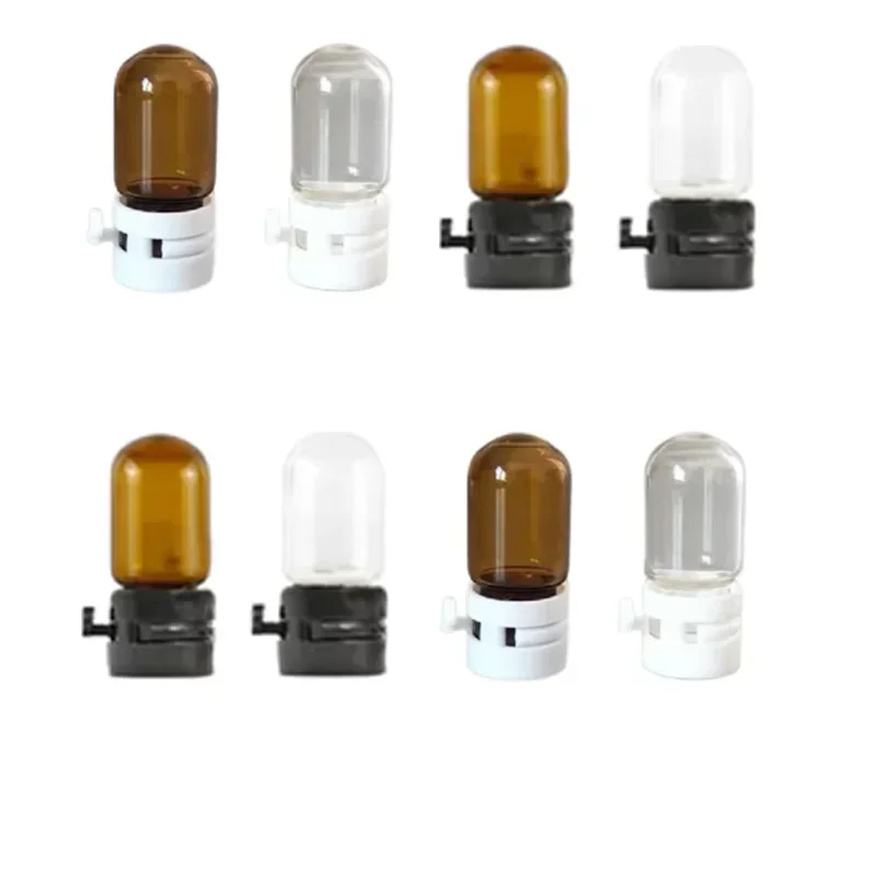 50Pcs 2ml Mini Brown Round Bottom Glass Essential Oil Vials Disposable White Sealed Easy Pulling Tear Lid Clear Sample Bottle