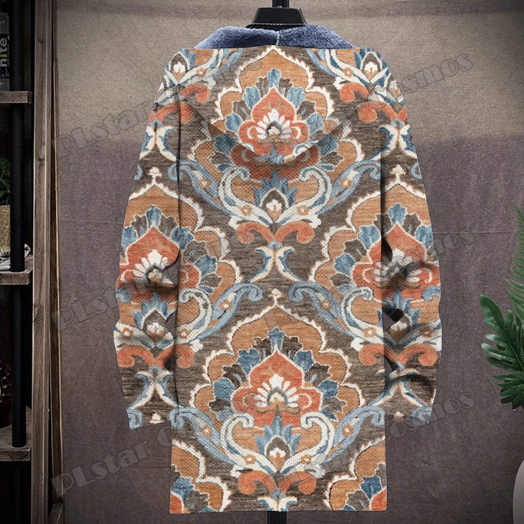 PLstar Cosmos 3D Pattern Printed Fashion Men's Long Hooded Coat Winter Casual Thick Warm Fleece Lined Hooded Zip Up Jacket DY03