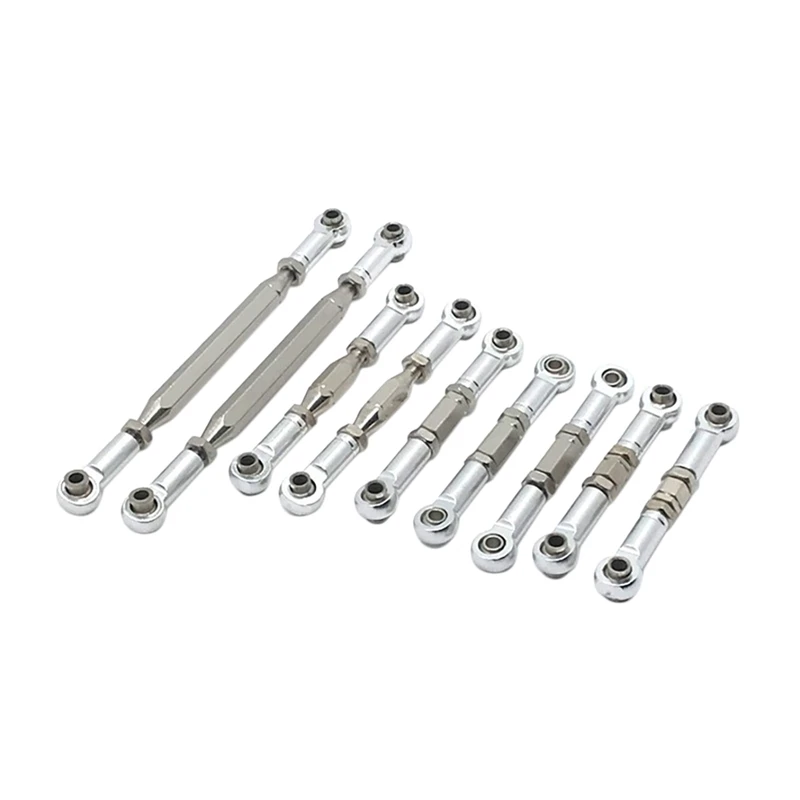 1/12 9PCS RC Car Spare Parts Adjustable Metal Steering Linkage Pull Rod Sets For 12428 FY 01 02 03