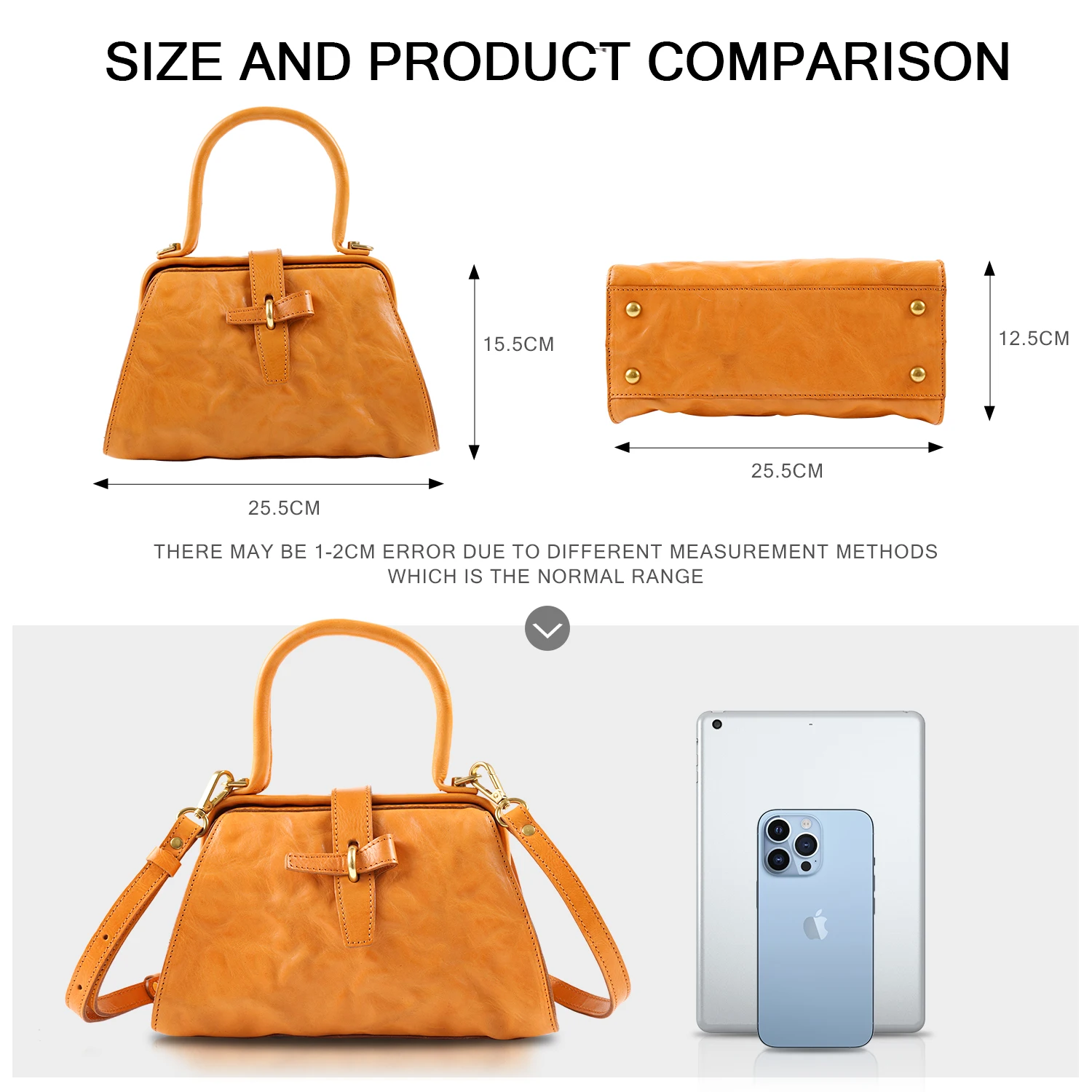 ANGENGRUI•Luxury Genuine Leather Women\'s Bag  Handmade Vegetable Tanned Leather Small Tote Bag Exquisite Fashion Shoulder Bag