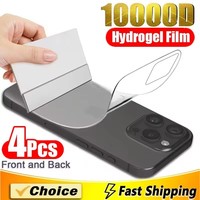 4Pcs Hydrogel Film For iPhone 16 11 12 13 14 15 Pro Max Mini Screen Protector For iPhone XR X XS MAX 16 Plus Back Film Not Glass