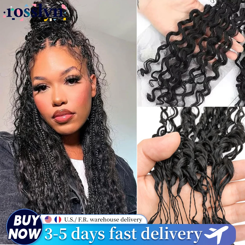 Extensions de cheveux humains au crochet, ondulations profondes et ondulations aquatiques, style Curly Miracle Knots, pré-séparées, pour tressage au crochet effet plume, tresses bohèmes sans nœuds avec ficelle, pré-bouclées, légères, réutilisables pour femmes