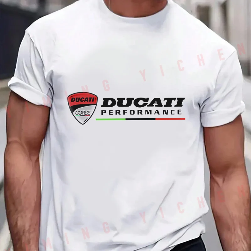 Moto High Quality Blend Motorcycle Ducati Corse-Performance Casual Summer Cotton Short Sleeve Men and Women Tshirt Male Top Tees view 2