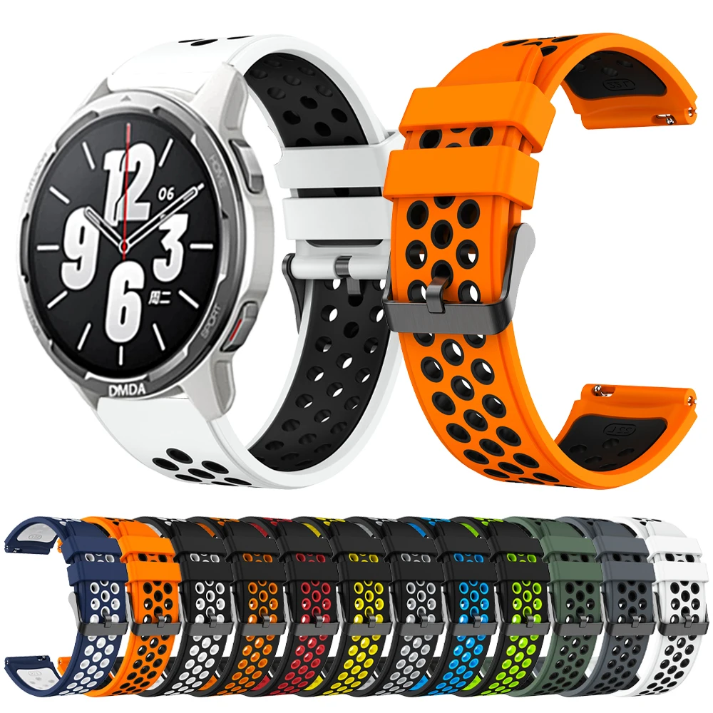 

Силиконовая замена 22 мм для Xiaomi Watch S2 S1 Pro спортивный ремешок Xiaomi Mi Color 2 Band для Huawei WATCH4 дышащие аксессуары