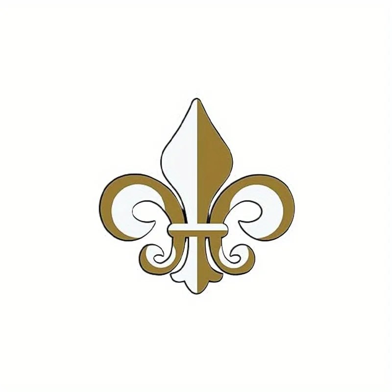 1pc New Orleans Fleur-de-Lis Adhesive Sticker, Matte Finish, Cartoon Shaped, Single-Use Vehicle Decal, Left Placement