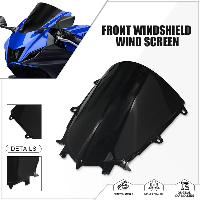 

2025 For YZF-R1 R1M YZF-R6 YZF-R7 Motorcycle Front Windscreen Windshield Visor Sport Wind Deflectors Accessories yzf r1 r6 r7