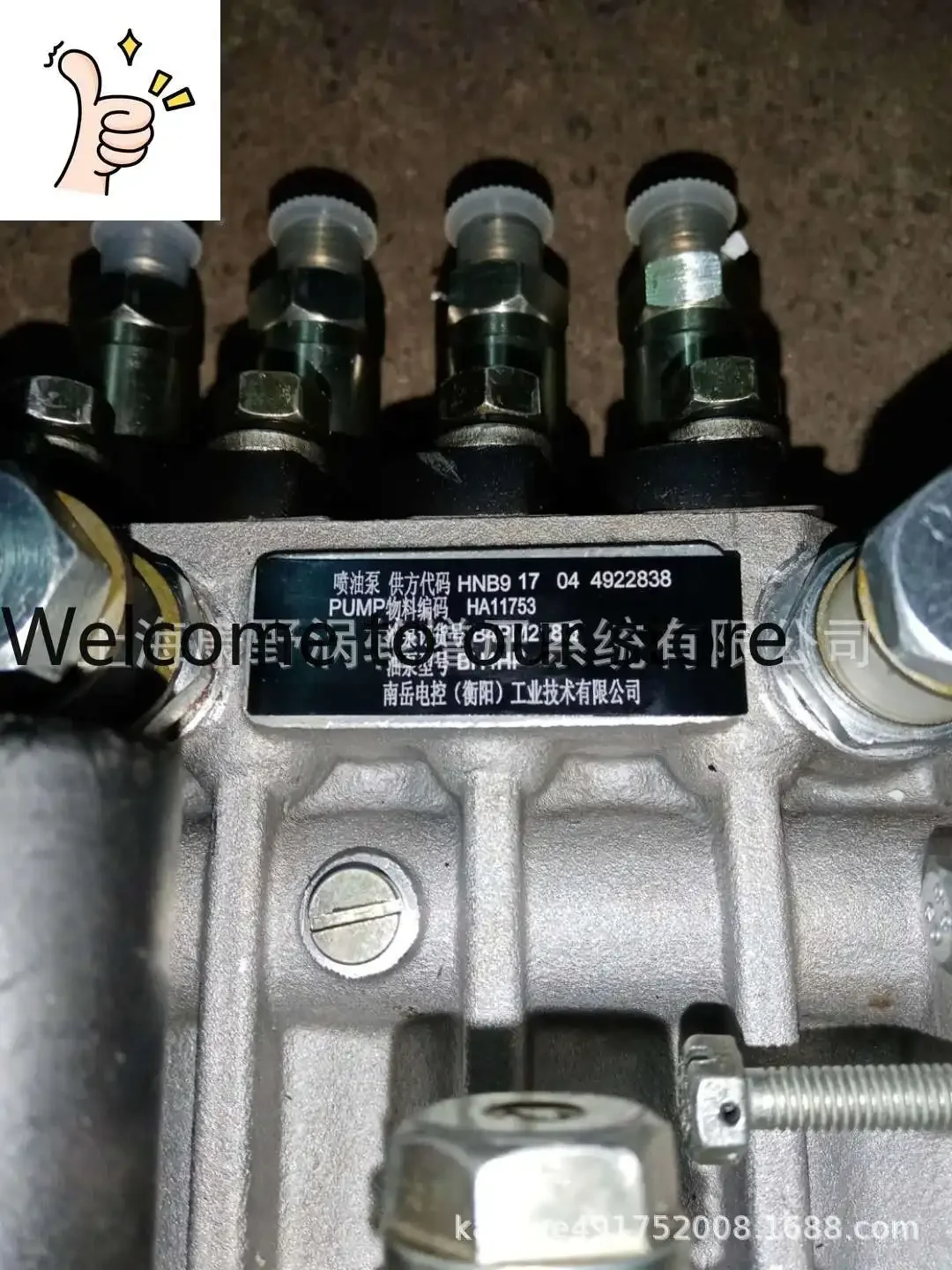 Fuel Injection Pump, Order Number B4PM218Q Material Code: HA11753 Model BH4HP Fuel Pump