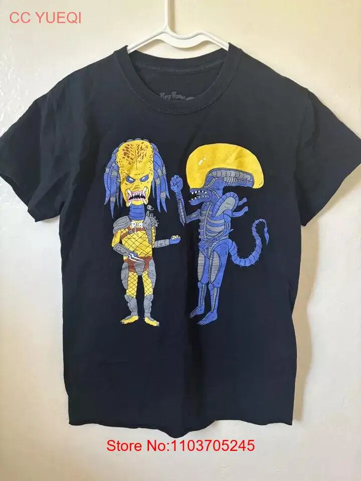 Beavis and Butthead alien vs predator graphic short sleeve black shirt KTV9479