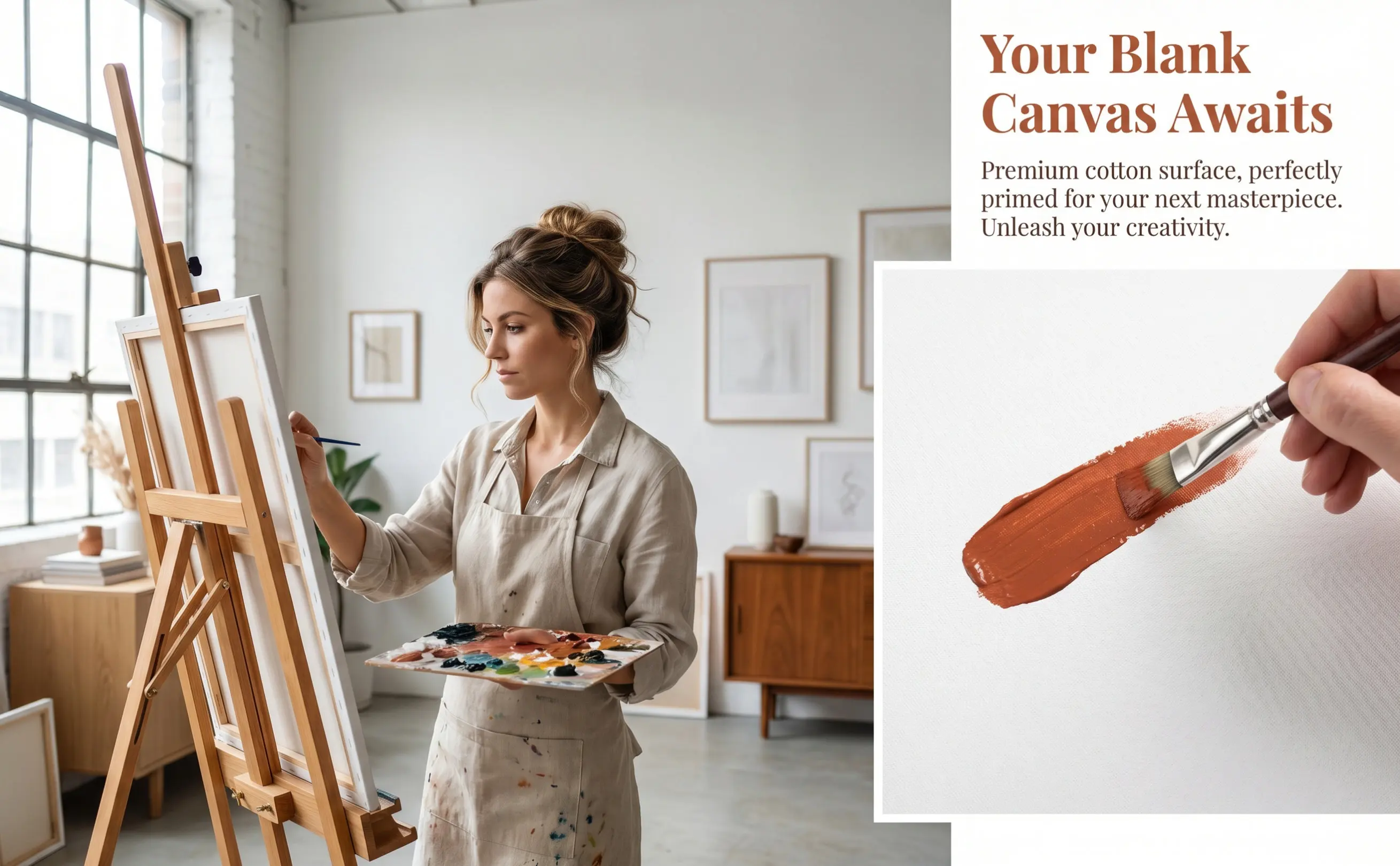 2Pcs Cotton Drawing Boards Ideal for Oil Painting Acrylic Art Student Canvas Panels Painting Board Drawing Board