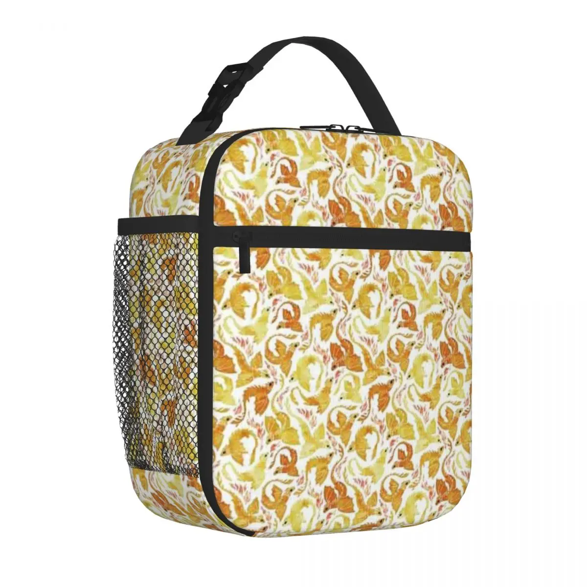 Bestselling Dragon Fire Yellow Teen Style Insulated Lunch Pouch Urban Commute Compact Lunch Bag
