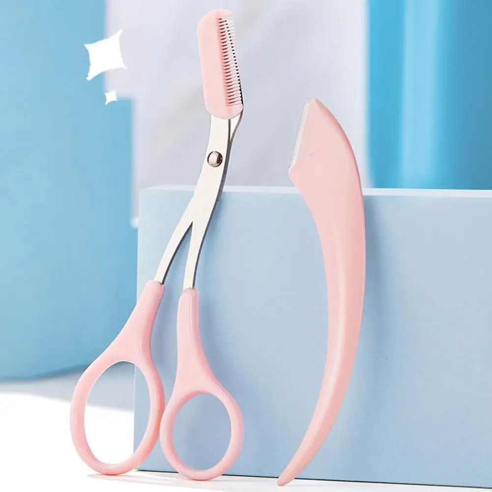 1 Set Eyebrow Remover Suit Premium Anti-rust Eyebrow Shaver Set Eyebrow Shaver Set with Scissors Comb Women Accessories