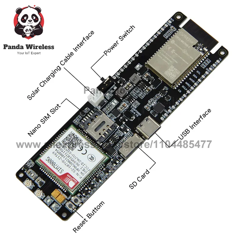 SIMCOM ESP32-WROVER-B SIM7600E-H LTE Cat4 SIM7000G NB-IoT module Chip WiFi Bluetooth Development Board 915MHz 868MHz shield