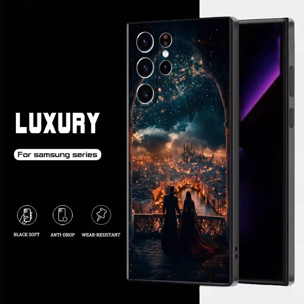 حافظة هاتف A-Acotar A Court of Mist لهاتف سامسونج S25، S24، S23، S22، S21، S20، S10، Ultra، Plus، Lite، FE، غطاء أسود من السيليكون الناعم #6