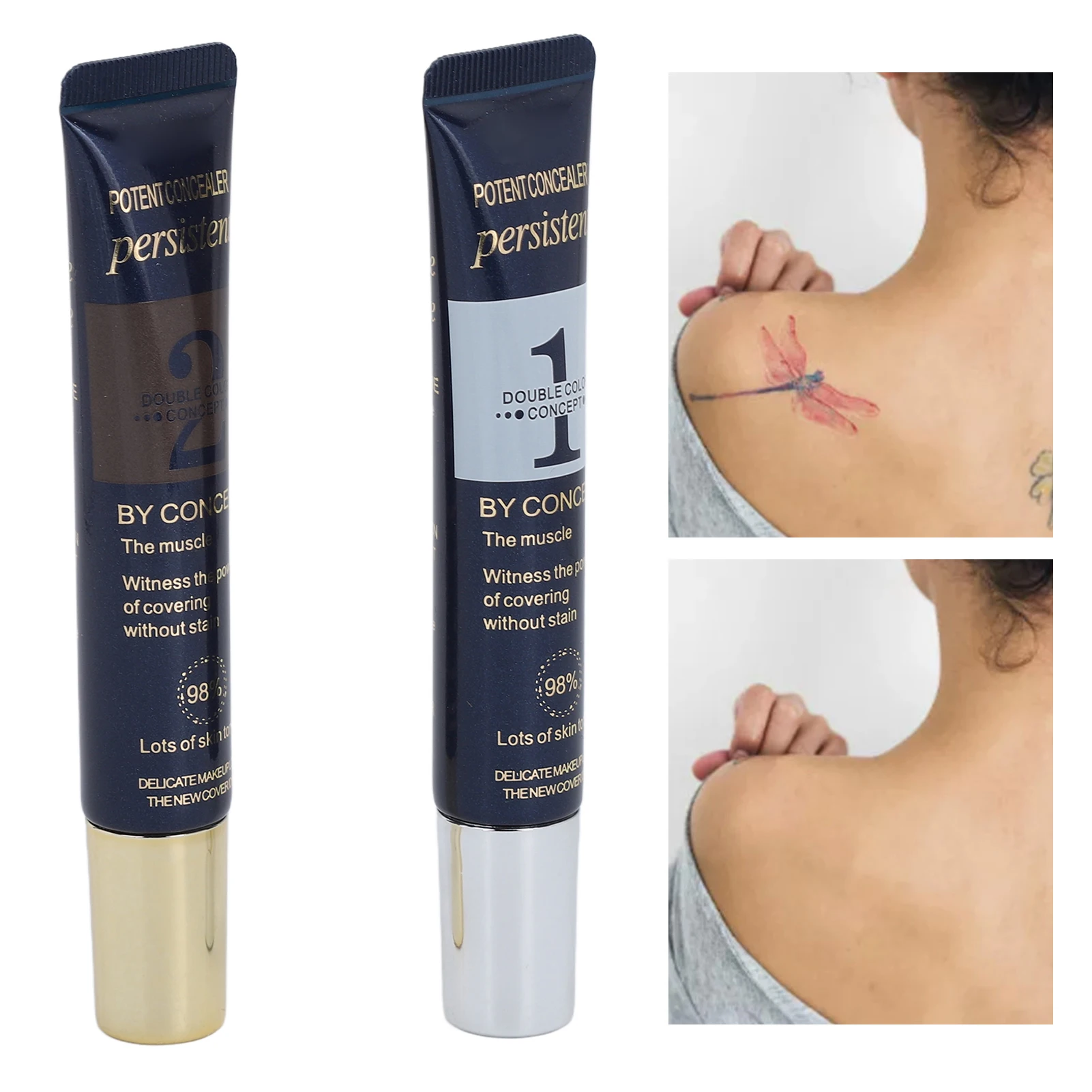 Scar Concealer Sweatproof Long Lasting Makeup Waterproof Beige Bronze Safe Ingredients Tattoo Concealer for Scars