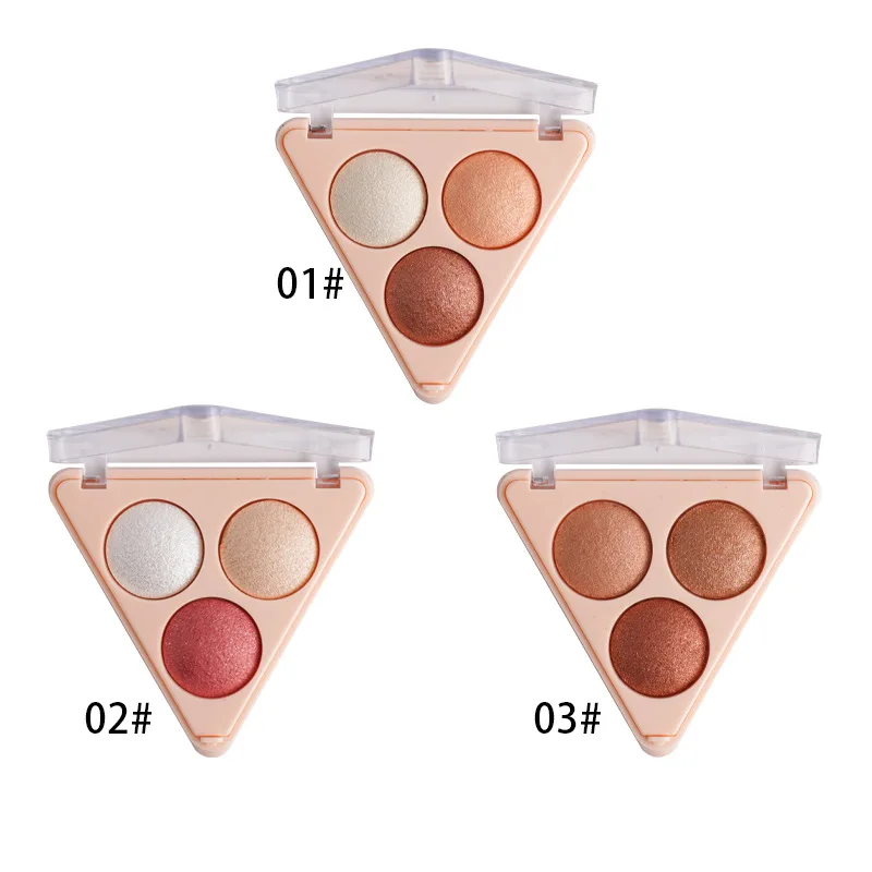 3 in 1 Makeup Palette Highlight Contour Eyeshadow Face Makeup Set Long Lasting Natural Cosmetics Pearlescent Blush Highlighter