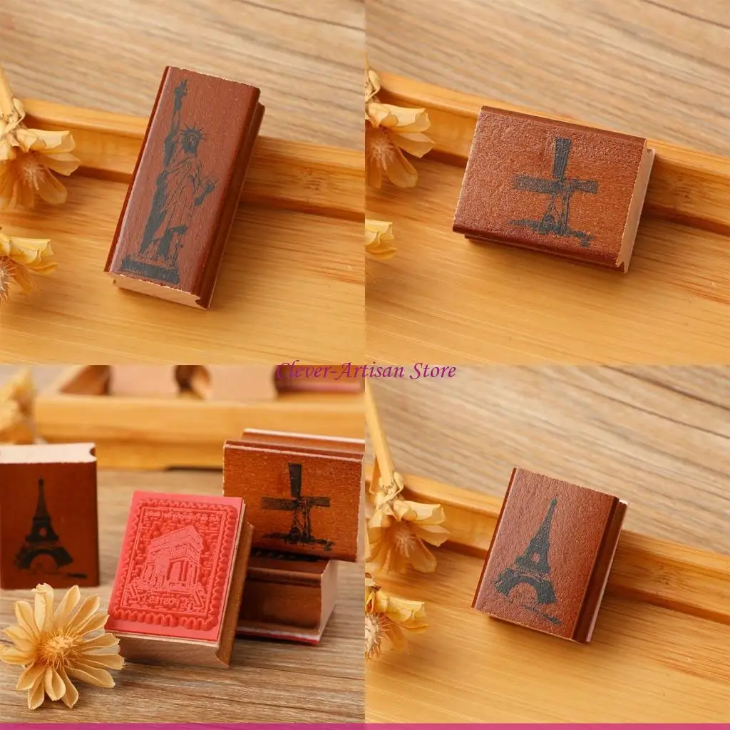 e06b-Творческий-Европейский-Путешествие-Деревянный-Штамп-Эстетическая-Винтажная-Резиновая-Печать-sta
