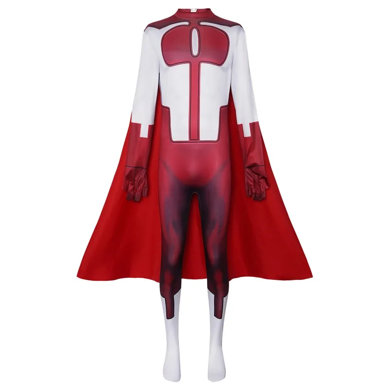 

Вечеринка на Хэллоуин, комбинезоны для косплея Omni-Man и накидка, супергерой Нолан Грейсон, облегающая боевая форма, карнавальное праздничное платье