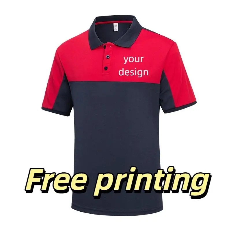 Summer Men's Quick Dry Lapel Polo Shirt Personalized Customized Print Logo Workshop Work Clothes Factory Workers Repair Shirts