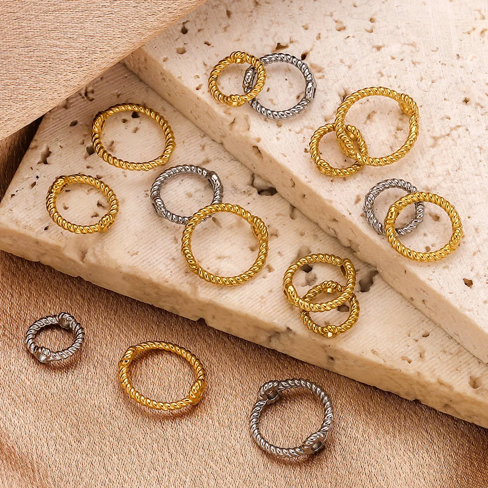 

10pcs Stainless Steel Gold-plated PVD Threaded Twist Connector for DIY Making Pierced Bead Bracelet Necklace Jewelry Accessories