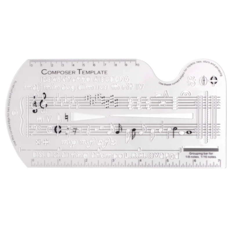 Portable Staff Drawing Ruler Composing Template Stencil Song Writer's Composing Notation Tool for Music Notes & Symbols