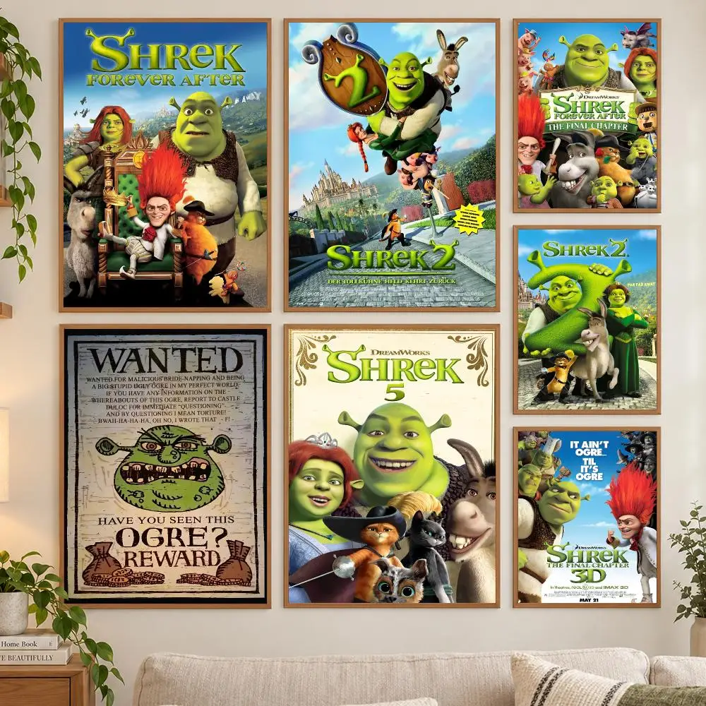 Movie S-Shrek 2 Poster HD art sticky wall waterproof home living room bedroom bar aesthetic decoration