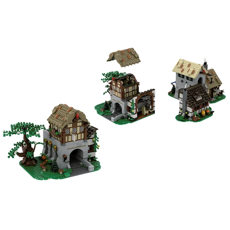 2675 قطعة MOC القرون الوسطى مدينة مربع تمديد نموذج اللبنات العمارة تجميع DIY بها بنفسك الطوب هدية الكريسماس لعبة عيد ميلاد #3