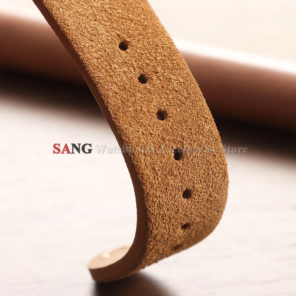 14/16/18/19/20/21/22mm Ersatz-Armband mit Dornschließe Vintage Wildleder Uhrenarmband Schnellverschluss Kalbsleder Uhrenband – Detail 4