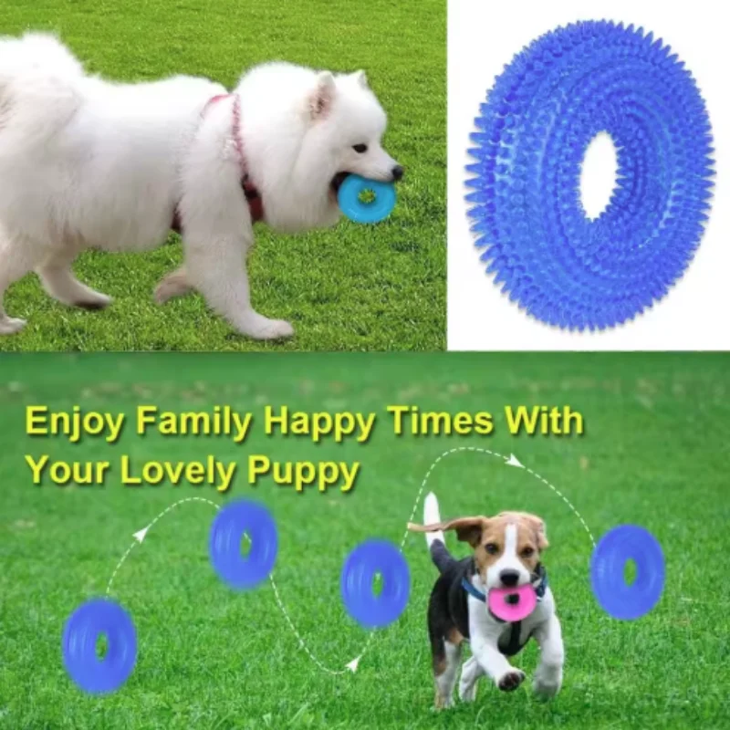 Quietschendes Interaktives Hundespielzeug, Bissresistentes Dorniges Zahnreinigungsspielzeug aus TPR für Welpen und Hunde – Detail 2