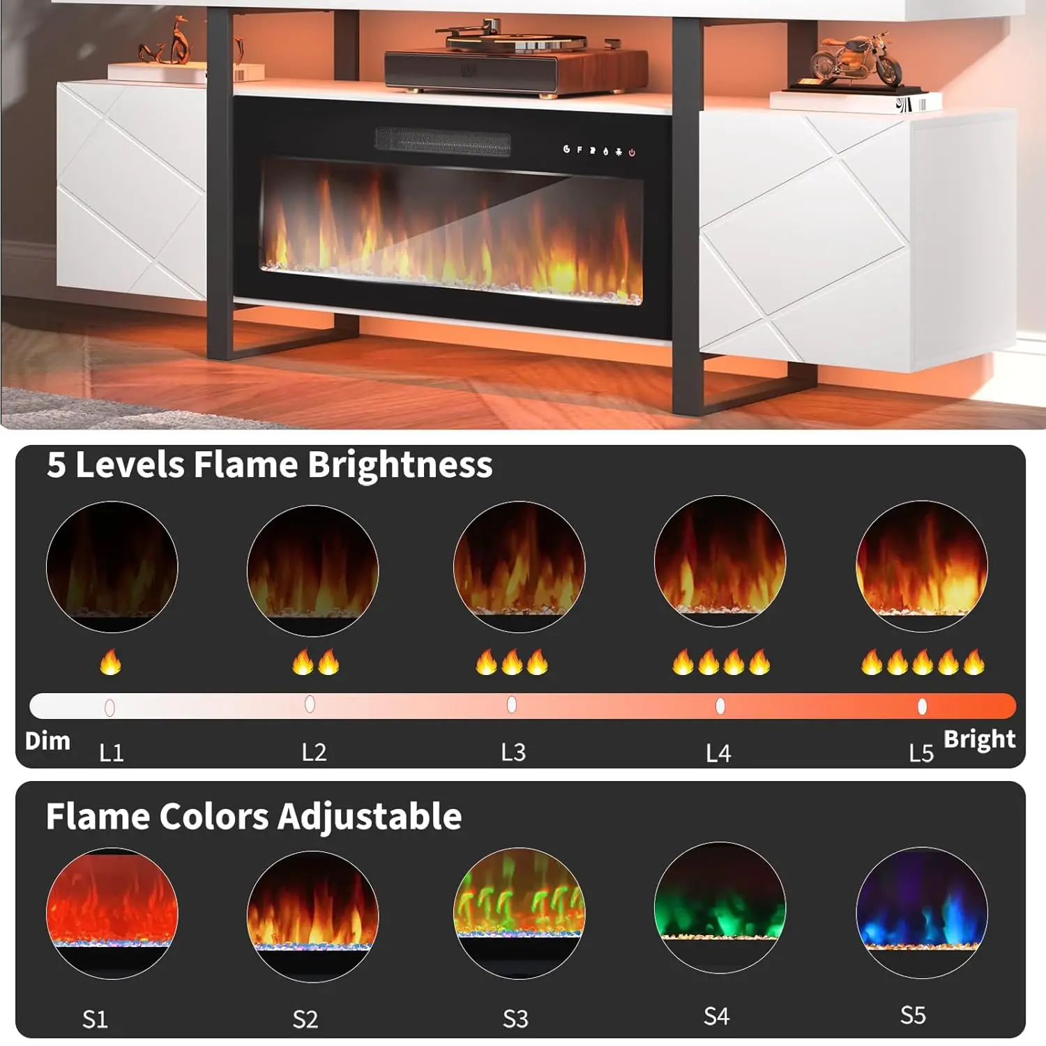 Fireplace TV Stand With 36