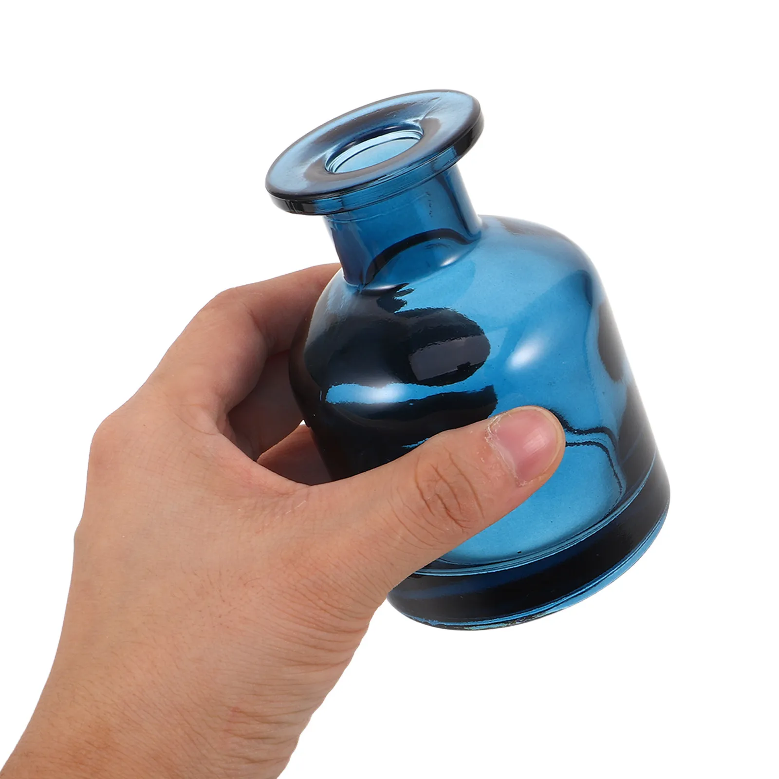 

2 шт. синих стеклянных флаконов для диффузоров с ротанговыми палочками, 150 мл, пустые, многоразовые, для ароматерапии, дома, офиса, спа, декоративные