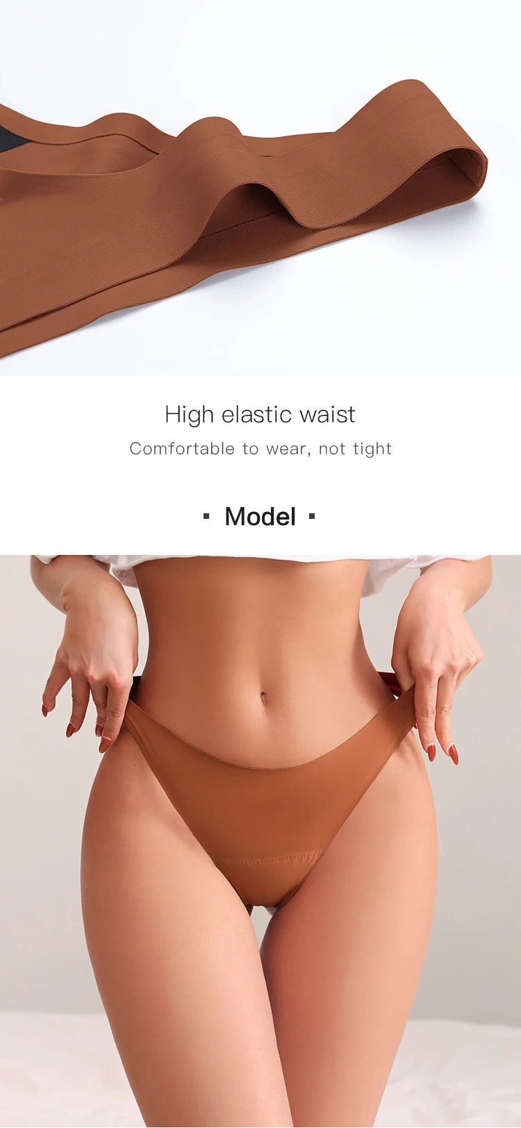 Neues Design, nahtlos, niedrige Taille, auslaufsicher, 4-lagig, Menstruationshöschen, waschbar, Lichtdurchfluss-Periodenhöschen für Damen, Tanga – Detail 5