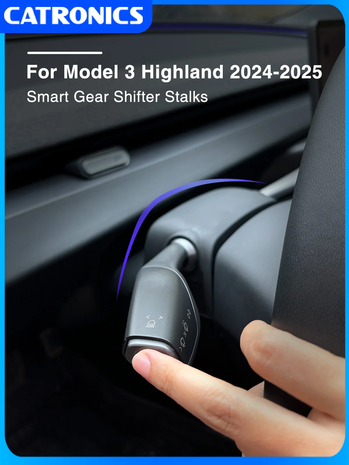 CATRONICA Voor Tesla Model 3 Highland 2024-2025 Gear Shifter Draaien Stengels Versnellingspook Signaal Ruitenwisser Handvat Stengels auto Accessoire - afbeelding 2