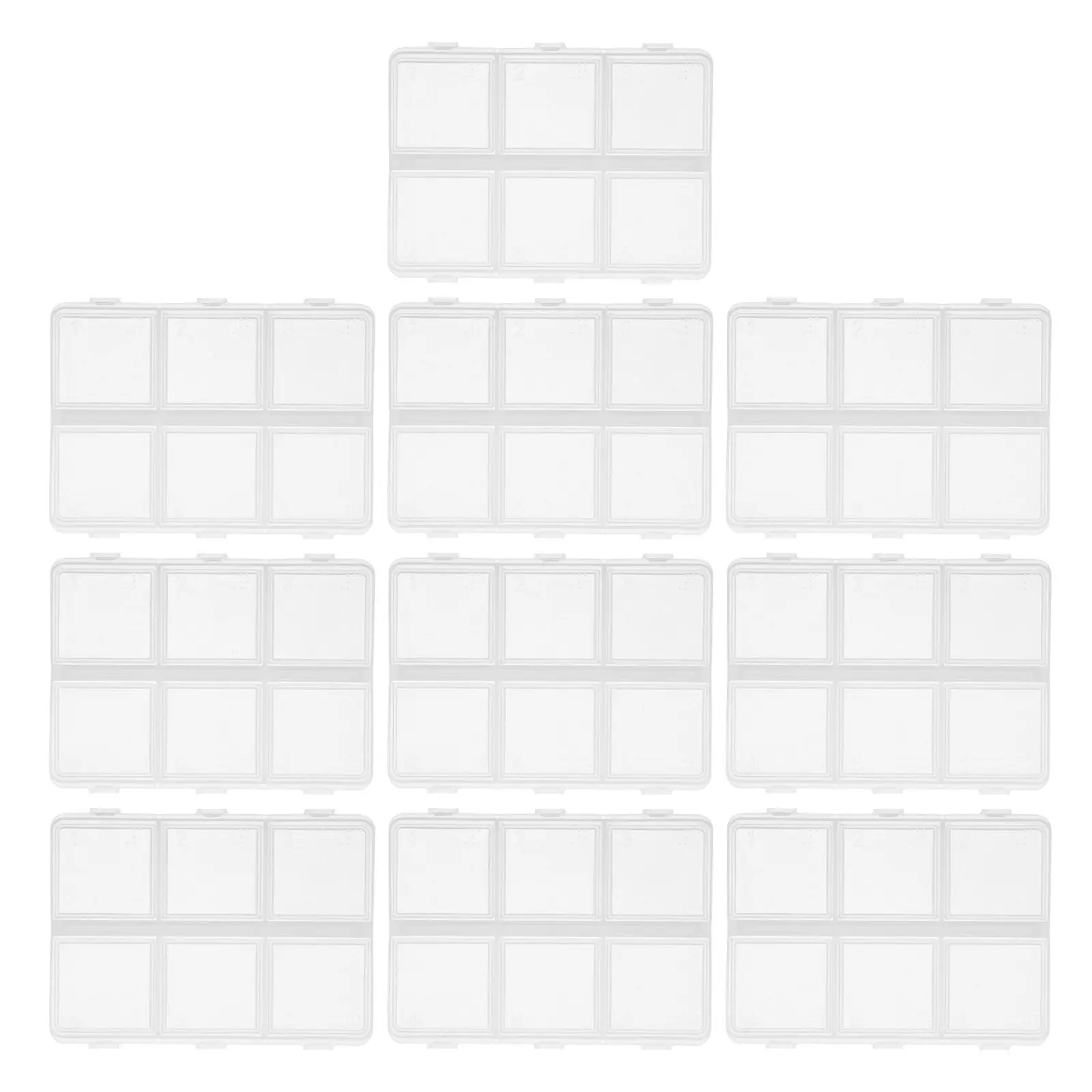 

Набор из 10 прозрачных пластиковых коробок для хранения бусин с регулируемыми разделителями, 6 отсеков, органайзер для рукоделия, изготовления украшений и мелких аксессуаров