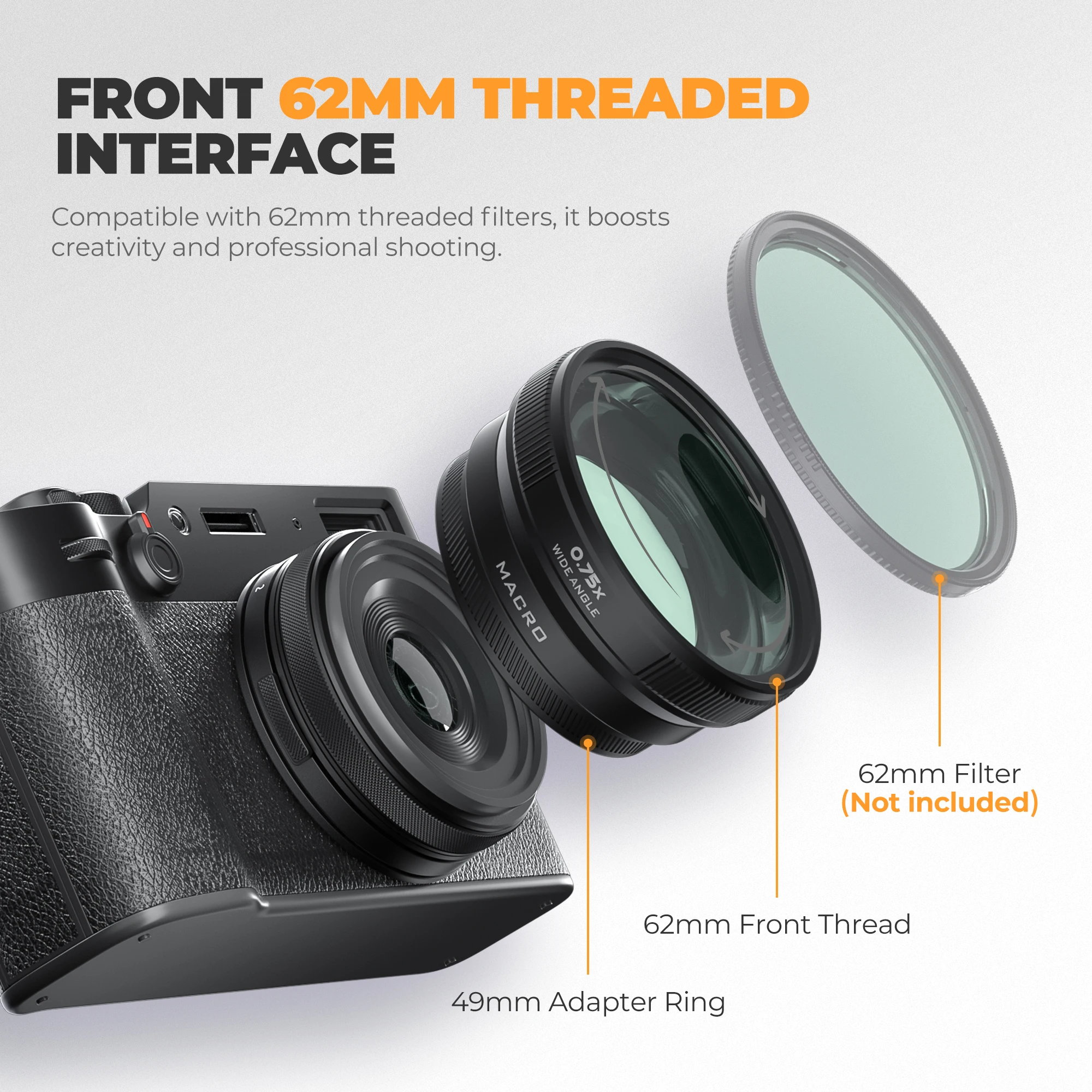Freewell Impugnatura A Pollice Per Fuji X100VI Con Attacco Cold Shoe – Alluminio CNC, Design Ergonomico Antiscivolo, Nero
