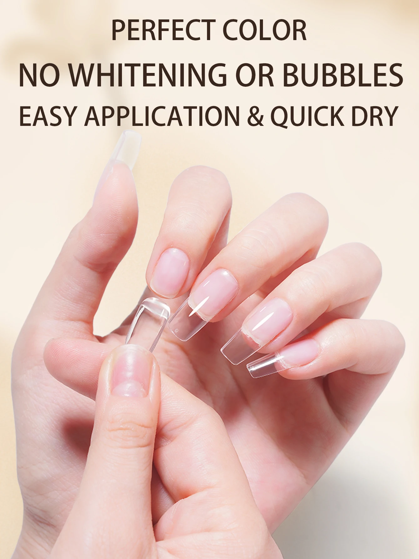 PERFEKTE FARBE 15 ml Nagelkleber zum Aufdrücken der Nägel, starke Nagelspitzen, zum Aufbürsten, langanhaltender Klebstoff, keine Heilung – Detail 5