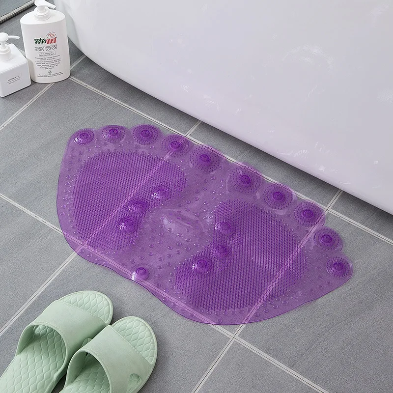 PVC Soft Non Slip Anti Bacterial and Massage Silicone Bath Mat Shower Mat with Strong Suction Cups