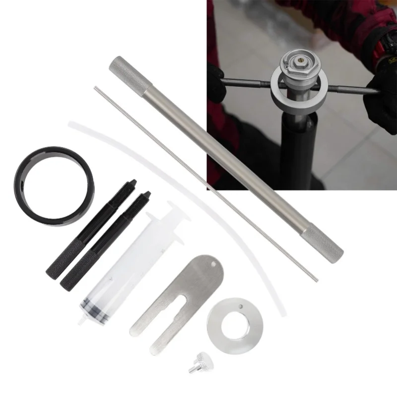 Fork Service Tool Kit Fork Oil Level Tool Spring Compressor Damper Rod Tool For Most Regular Cartridge And Inverted Forks