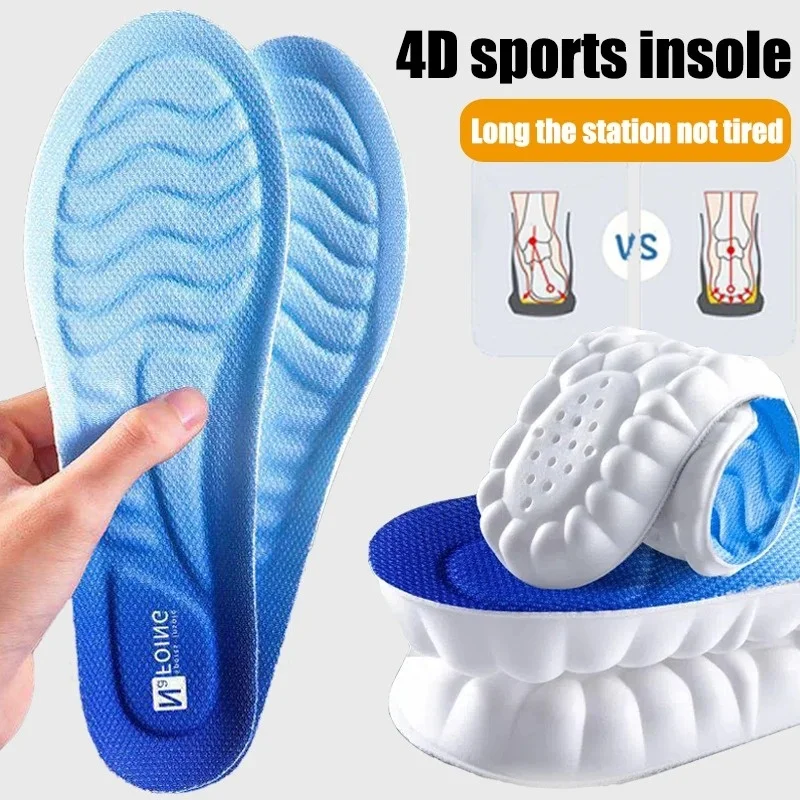 

4D Soft Shock Absorption Orthopedic Insoles for Men Women Shoes Insole Breathable Deodorant Sports Insoles