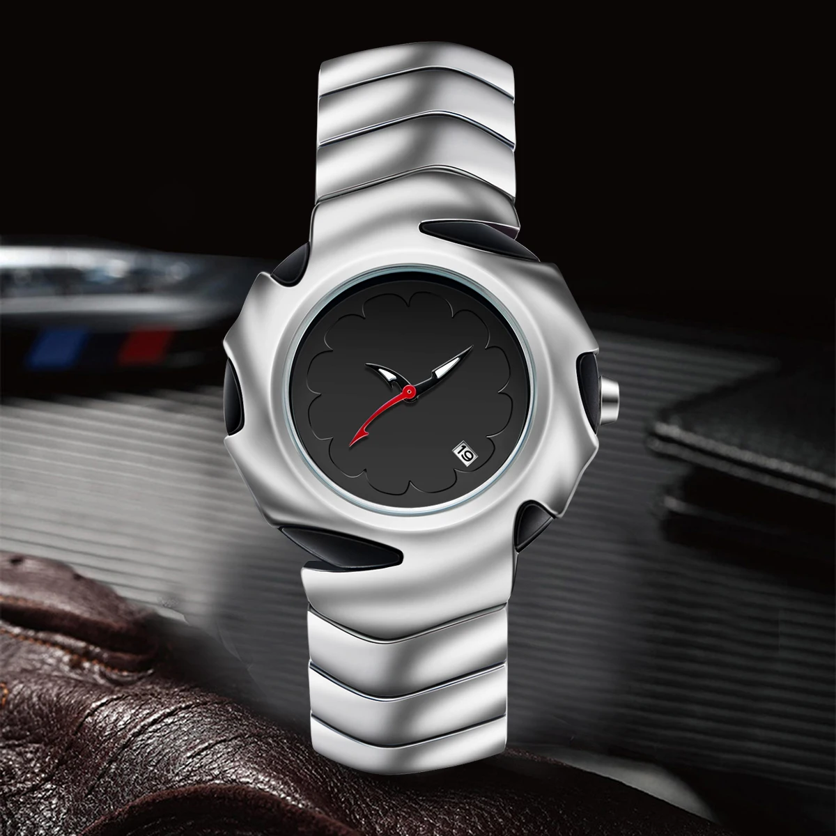Classic Blade Unique Shape Quartz Watch Mens Creative Unique Style Fashion Business Sports Men Watch AAA Clock Mens Wristwatch