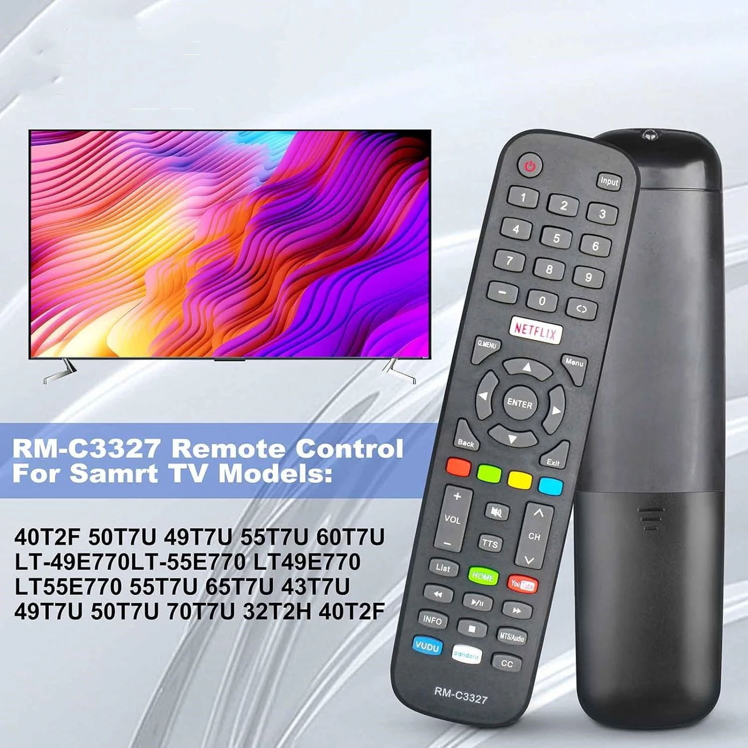 Nuevo RM-C3327 KT1746-HG1 Control remoto para JVC TV remoto y Polaroid TV reemplazo remoto LT-55E770 LT-49E770 LT55E770 LT49E77