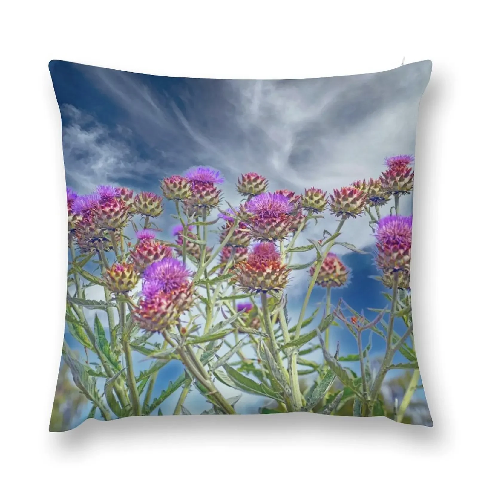 Thistles in a Scottish Sky Throw Pillow Pillow Case Cushion Child pillow