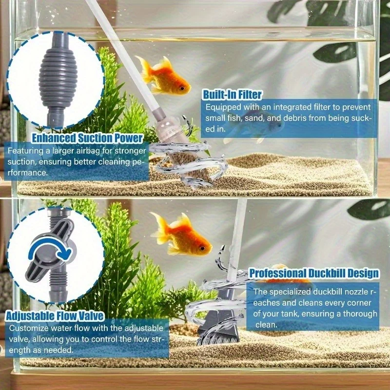 Langlebiges Aquarium-Saugpumpen-Set für Einfache Wasserwechsel & Sandreinigung Effizientes Aquariumpflege-Werkzeug mit Flexiblem Schlauch – Detail 11