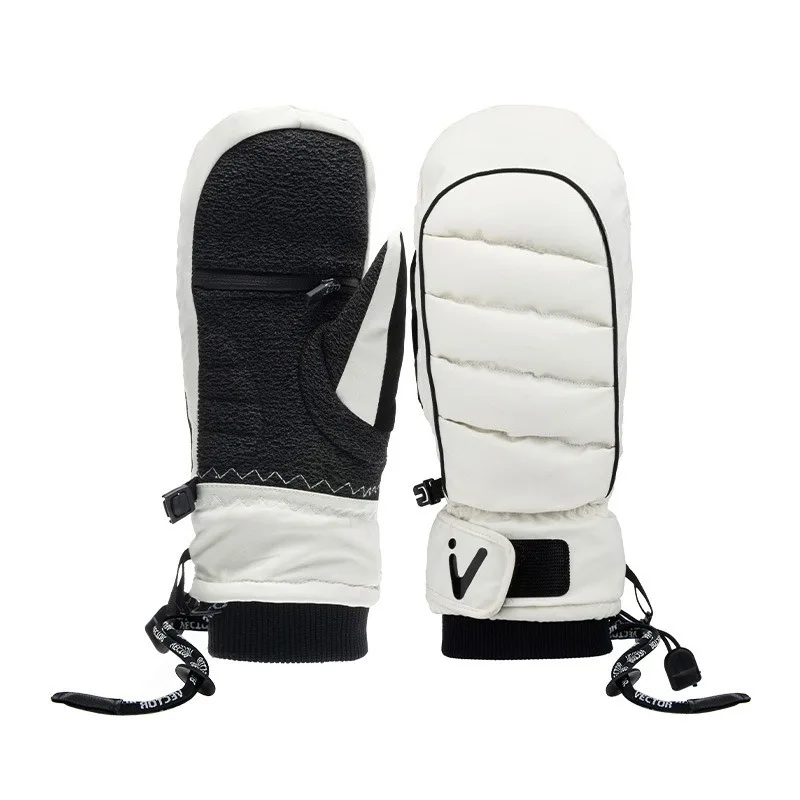 Extension ski gloves thickened warm waterproof single and double board inner five-finger skier stuffy outdoor equipment