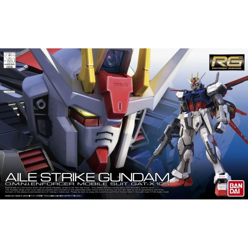 

BANDAI Gundam Original Box Assembly Toy 1/144 RG03 GAT-X105 Air Combat Attack Gundam Animation Peripheral Figure Collection Gift